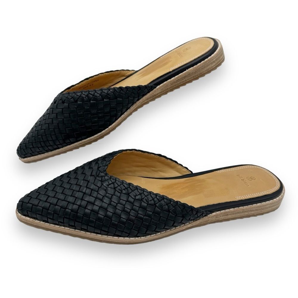 Anthropologie bill blass Navy Sonnet Woven Pointed Toe Cushioned Slides Sz 8.5M